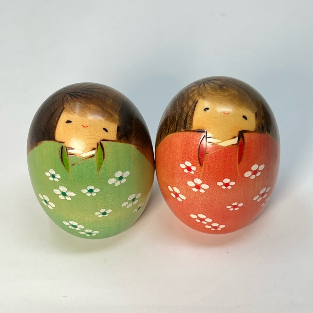Usaburo Kokeshi Wooden Doll “SHIAWASE” 2.7inch Tall  from Japan 💚